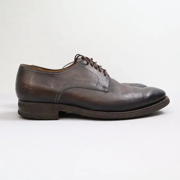 MAGNANNI FLEX Leather Brown Pebbled Leather Oxford Size‎ 9.5 M Spain LONG Laces